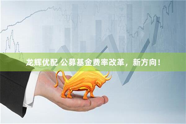 龙辉优配 公募基金费率改革，新方向！